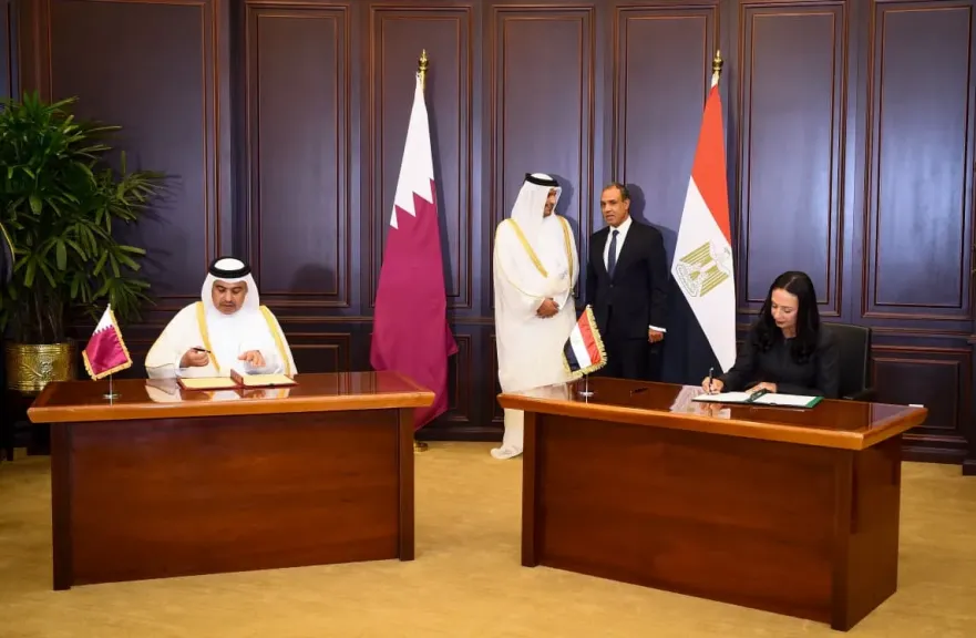 وزيرة التضامن الاجتماعي ووزير مالية قطر  يوقعان مذكرة تفاهم للتعاون في مجال التأمينات الاجتماعية والمعاشات
