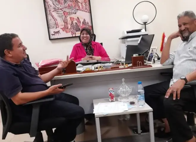 ”جاكلين ممدوح” تلتقى عبد العظيم وجلال لحل مشاكل التعاونيات فى قنا