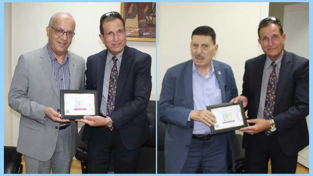المؤسسة التعاونية الأردنية تهدى ”عبد الظاهر” و ”حمدى” الطابع  التذكارى للتعاونيات الأردنية 2025