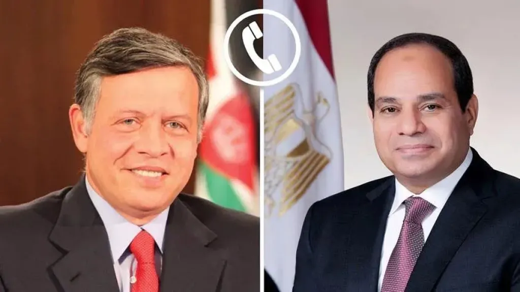 الرئيس السيسي يتلقى اتصالًا هاتفيًا من الملك عبد الله