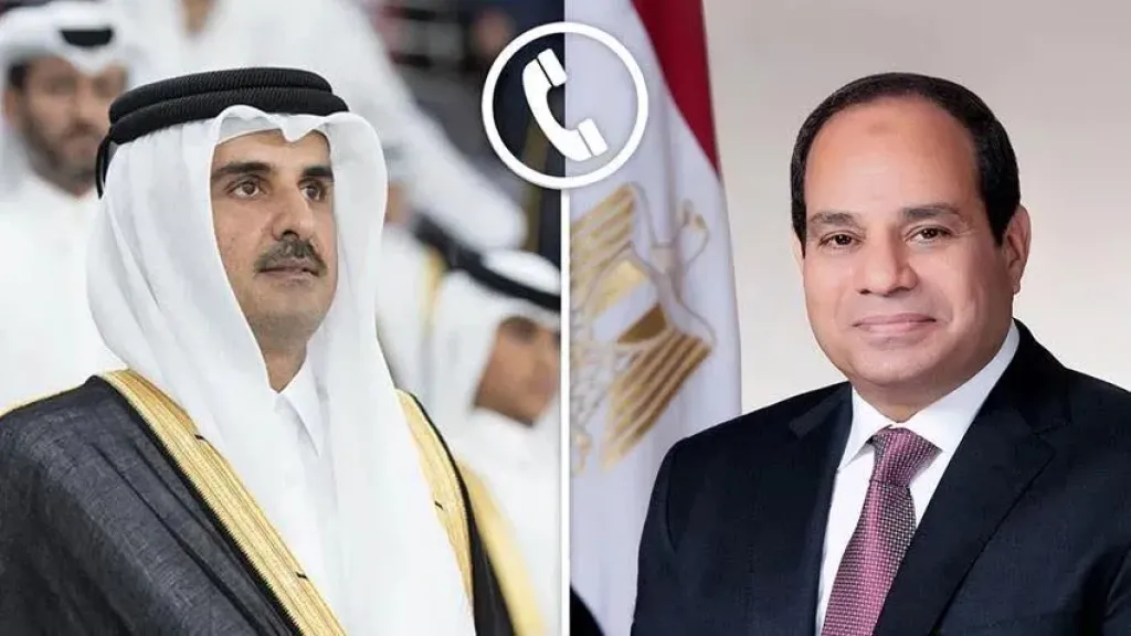 الرئيس السيسي يجري اتصالًا هاتفيًا بأمير قطر