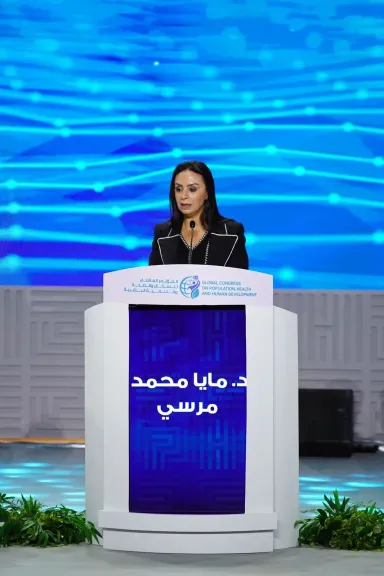 وزيرة التضامن الاجتماعي تشارك فعاليات النسخة الثالثة من المؤتمر العالمي للسكان والصحة والتنمية البشرية