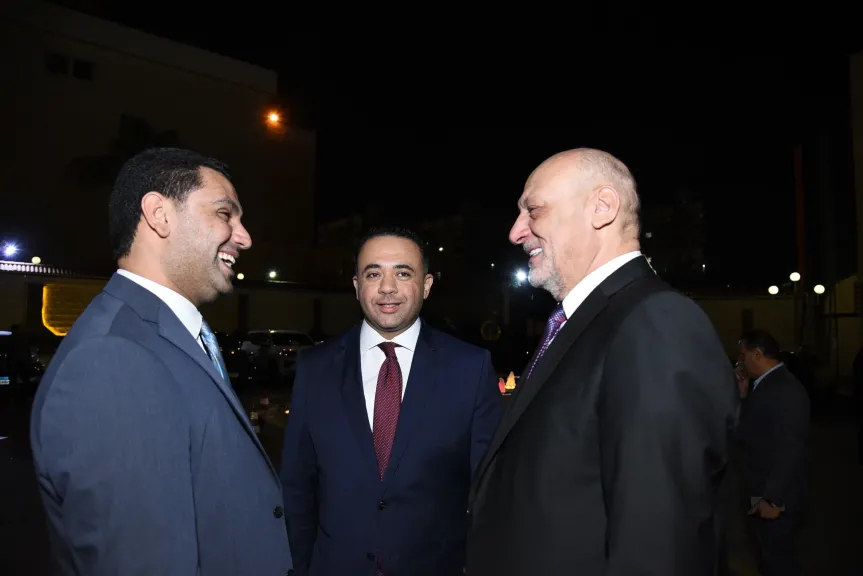 المستشار حسين أبو العطا يهنئ النائب أحمد عصام بمناسبة زفاف شقيقته