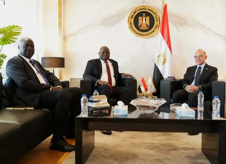 وزير الاستثمار يبحث مع نظيره بجنوب السودان تعزيز التعاون التجاري