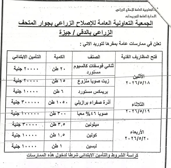 ”ممارسات عامة” بالجمعية العامة للإصلاح الزراعى