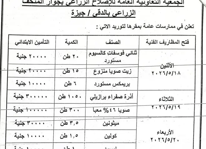 ”ممارسات عامة” بالجمعية العامة للإصلاح الزراعى