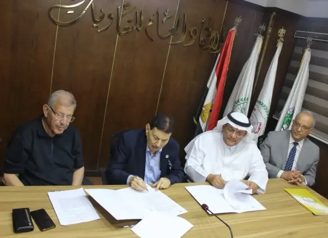 د. عبد الظاهر يستقبل وفدا من التعاونيات السعودية والأردنية