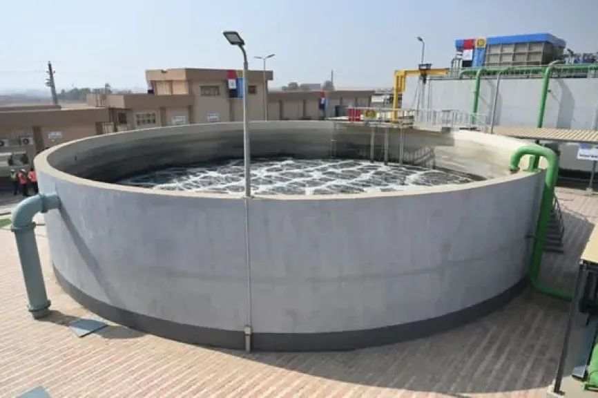 بدء التشغيل التجريبي لأحدث محطة معالجة صرف صناعي بكوم أبو راضي