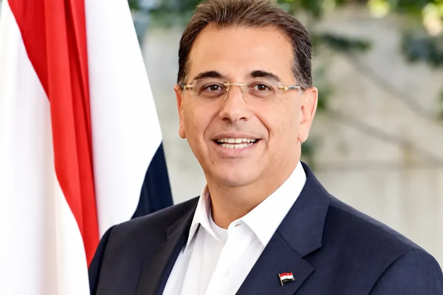 المستشار خالد السيد يهنئ السفير نبيل حبشي بمناسبة زفاف نجله